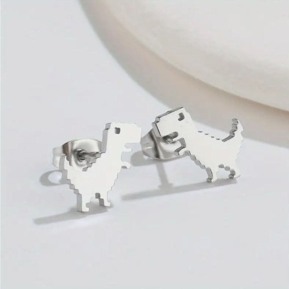 Dinosaur Stud stainless steel earrings multiple colour options available